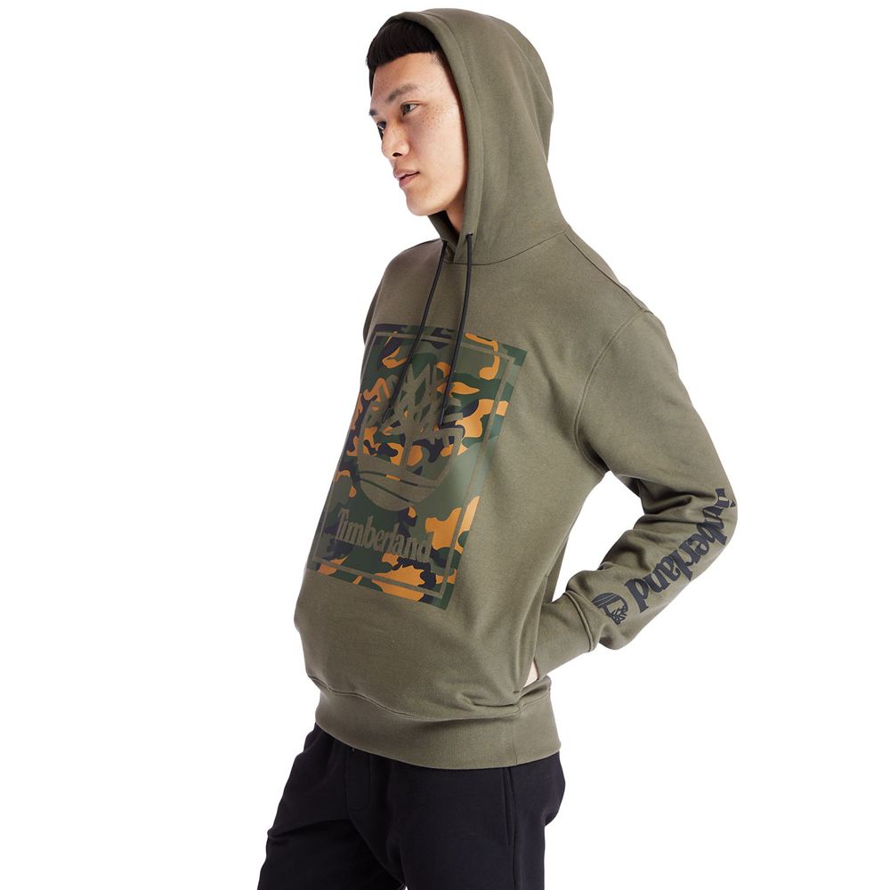 Hanorac Timberland Barbati Masline Verzi - Camo Tree-Logo Hoodie - Romania - CZRLIJ429